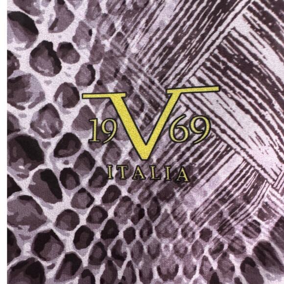 19v69 Italia extra large scarf wrap pareo sarong snake print purple 34 x 76" - Picture 5 of 7